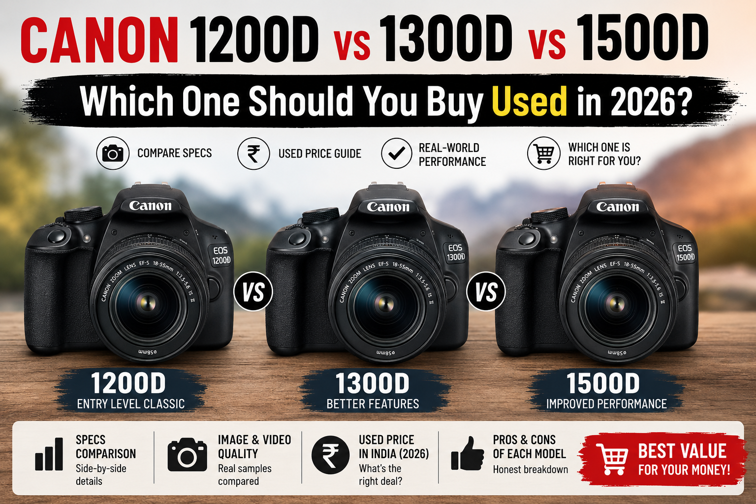 Canon 1200D vs 1300D vs 1500D — Which One Should Buy?