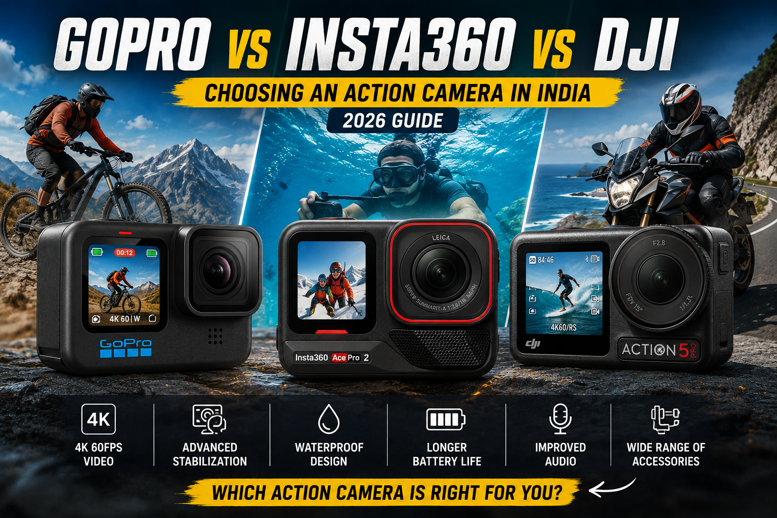 GoPro vs Insta360 vs DJI in India (2026)